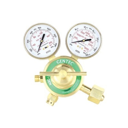 Gentec SILVER SERIES REGULATORS, SINGLE STAGE DESIGN, Heavy Duty Oxygen Regulator 753X-125